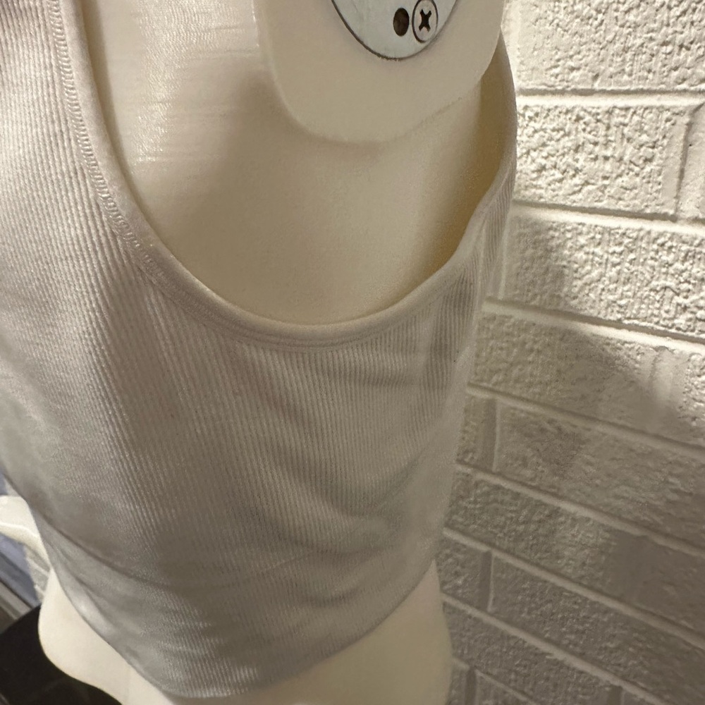 White Ribbed Tank Top - Picture 7 of 7